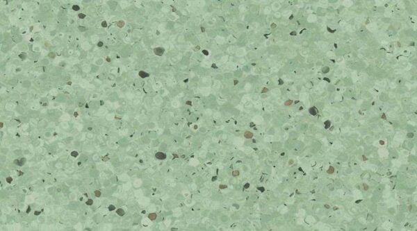 339 Zielona wykładzina PCV w pastelowym odcieniu z drobnymi plamkami