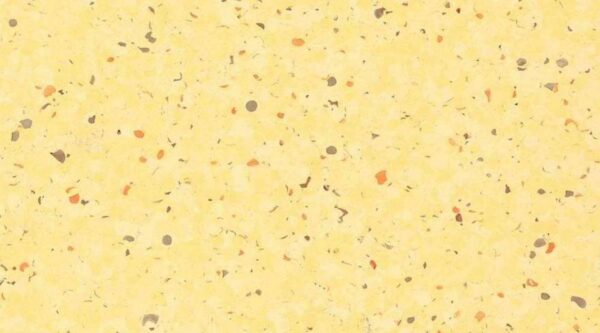 699 Żółta wykładzina PCV z drobnymi, delikatnymi ciemnymi akcentami