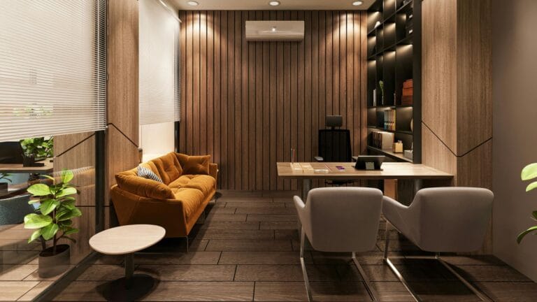 Wykładzina i panele dywanowe na podłodze kancelarii prawniczej